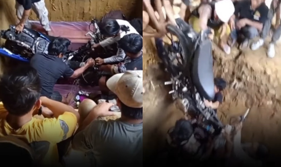 Dua motosikal dikuburkan bersama jenazah