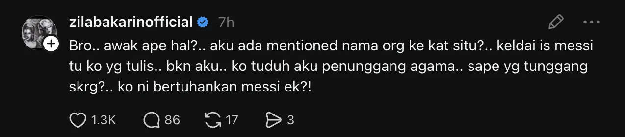 Zila Bakarin Naik Angin Dengan Tuduhan Netizen
