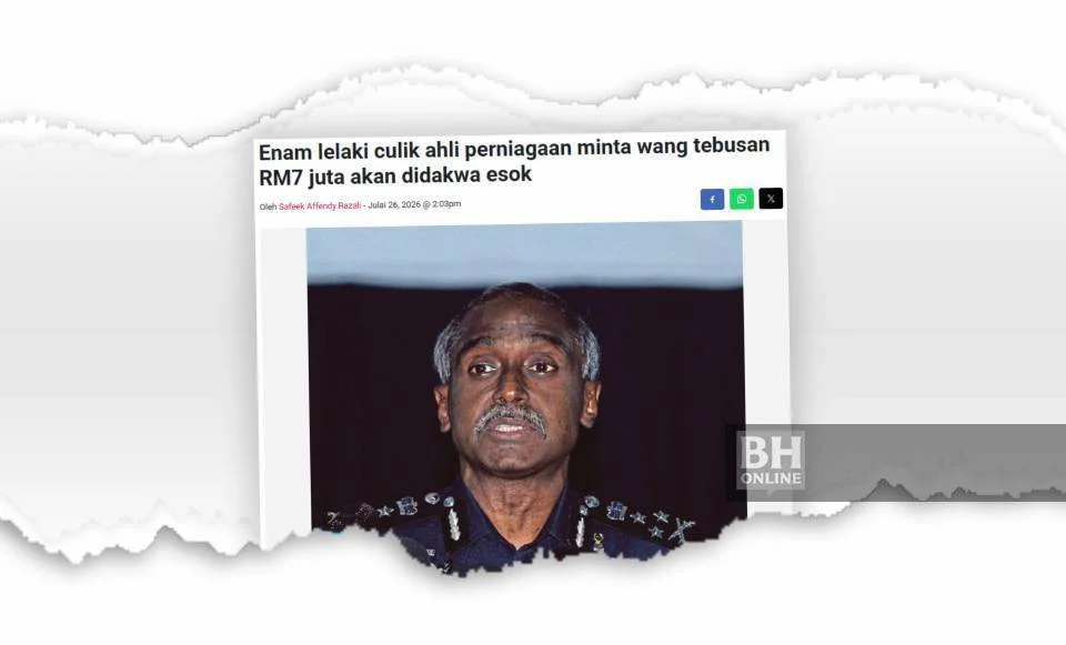 6 lelaki disyaki culik lelaki minta wang tebusan RM7 juta tiba mahkamah untuk didakwa