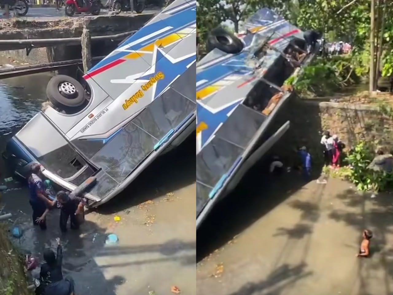 Bas ‘terjun’ sungai, gagal potong lori