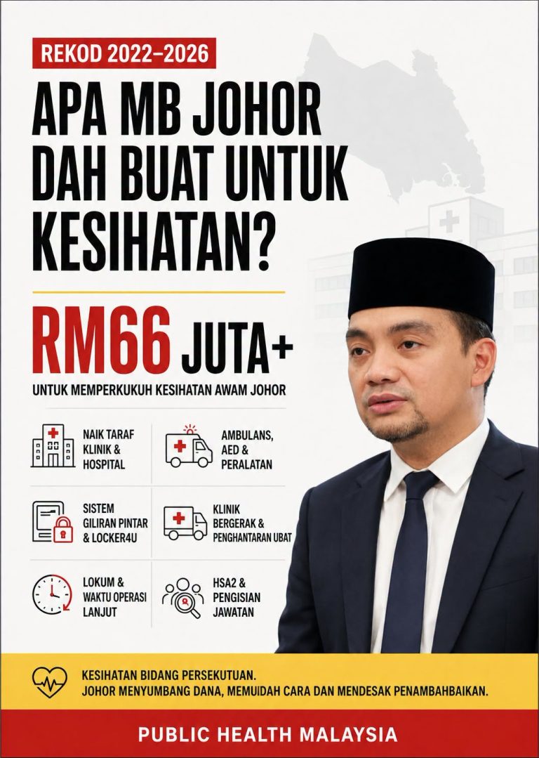 Johor Keluarkan Duit Negeri Untuk Bantu Sistem Kesihatan Persekutuan