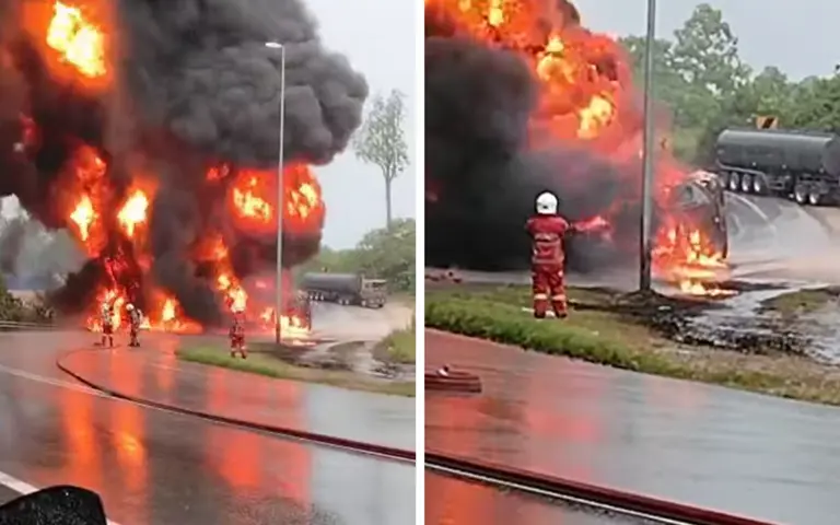 2 feared dead after fiery crash involving tanker, car