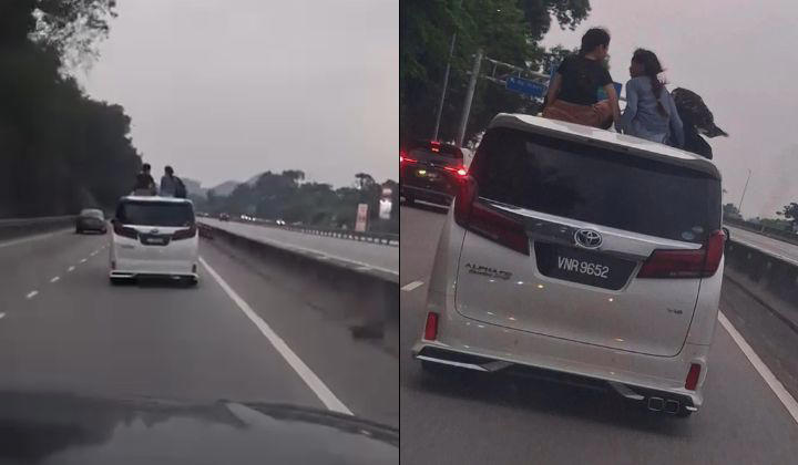 Cops hunt for Alphard owner after girls filmed sitting on moving car’s sunroof