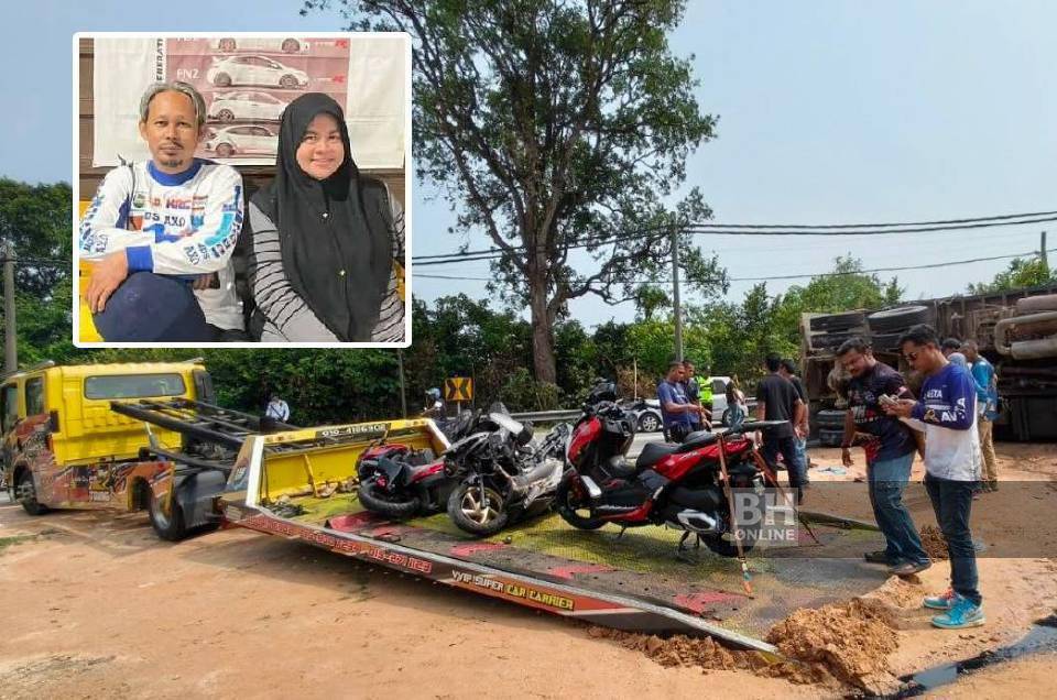 Suami isteri maut, 3 cedera nahas lori dan 3 motosikal berkonvoi