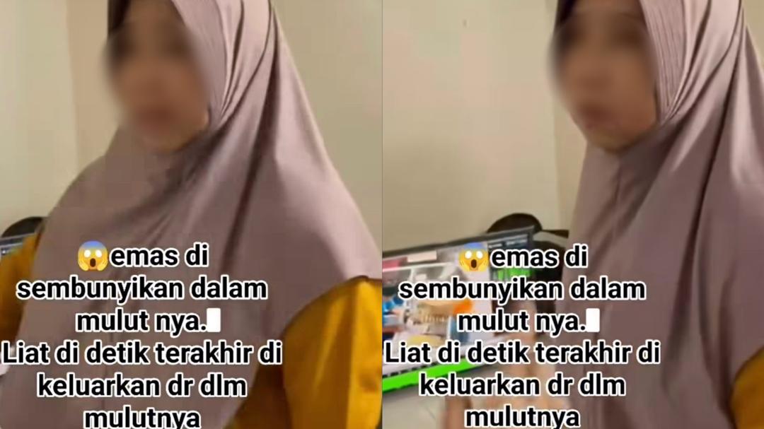 Wanita sorok emas dalam mulut