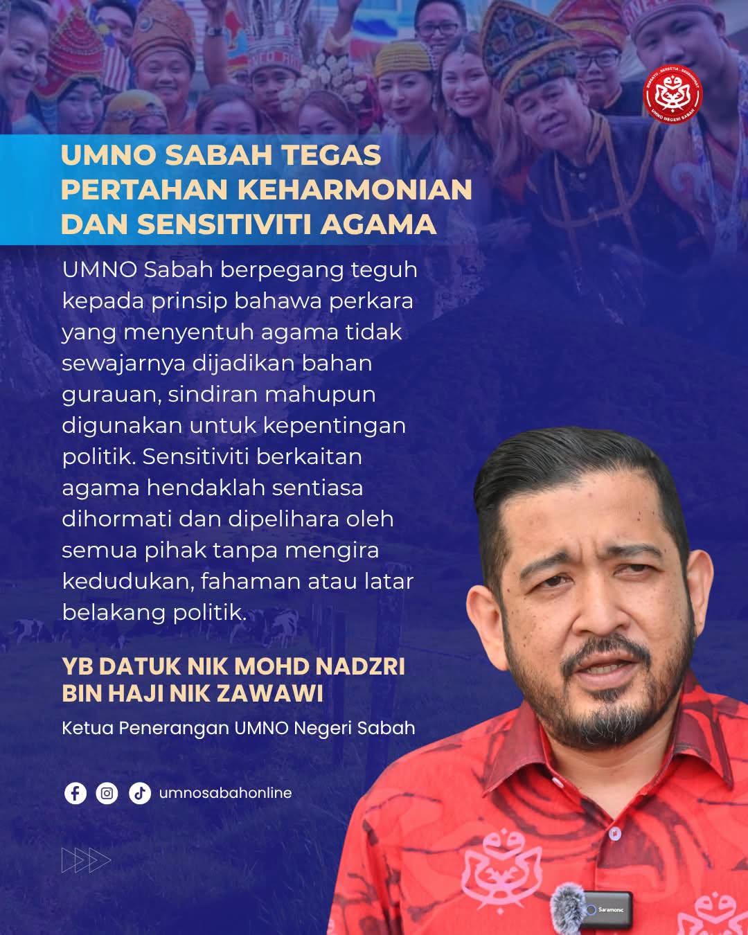 UMNO Sabah Tegas Pertahan Keharmonian Dan Sensitiviti Agama
