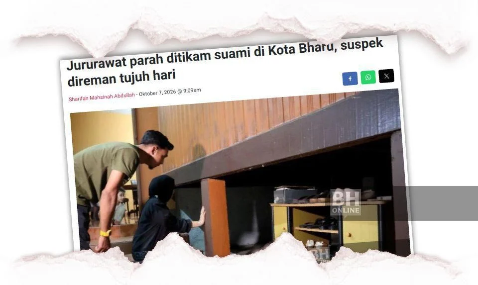 Parah ditikam suami: Jururawat sudah sedar, bercakap, lemah tapi stabil