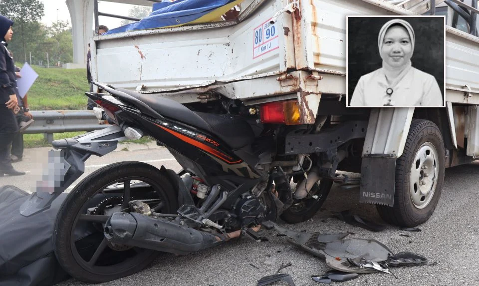 Suami isteri maut, motosikal berlanggar dengan lori