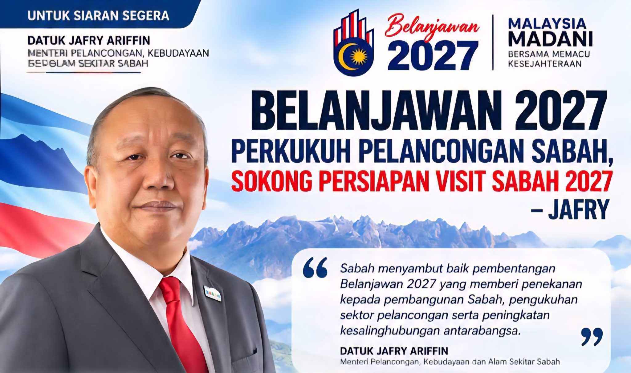 Belanjawan 2027 Perkukuh Pelancongan Sabah