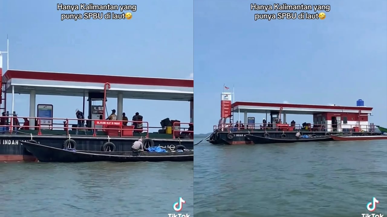 Eh, tengah laut ada stesen minyak