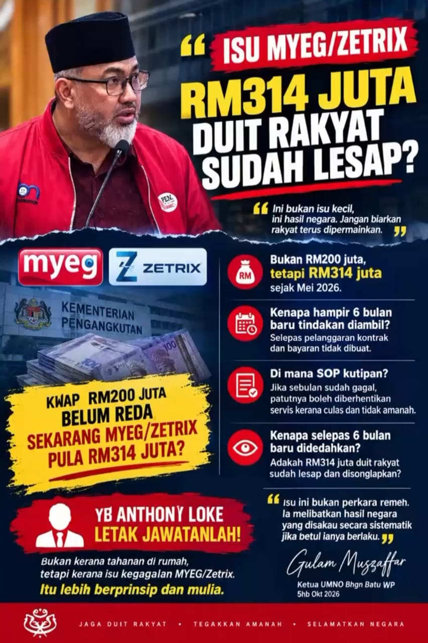 Isu RM314 Juta MYEG/Zetrix: Timbul Teka-teki… Kenapa Didiamkan Sebelum Ini?
